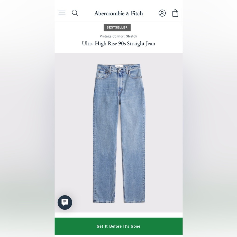 Abercrombie Ultra High Rise 90’s Straight Jeans